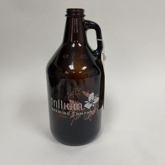 Trillium Brewing Company Empty Bottle 64 ounces Handle Brown Glass No lid 11.25" - Picture 1 of 7